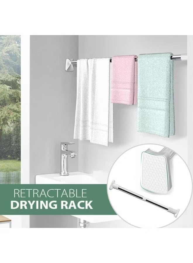 Shower Curtain Rail Curtain Rod Short Extendable Stainless Steel Tension Rod With No Drilling Modern Telescopic Shower Curtain Pole - Image 5